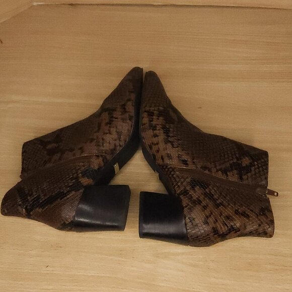 Kensie Brown Black Snake Print Ankle Boots 6.5 - Picture 4 of 7